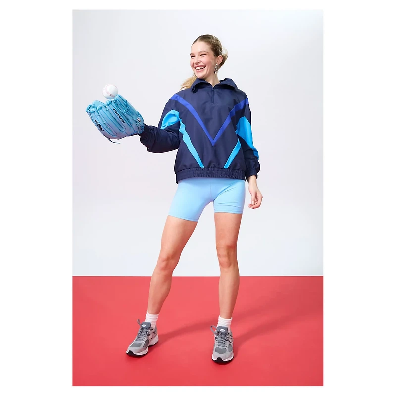 Terez Los Angeles Dodgers Ripstop Chevron Quarter-Zip Pullover