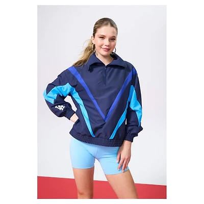 Terez Los Angeles Dodgers Ripstop Chevron Quarter-Zip Pullover