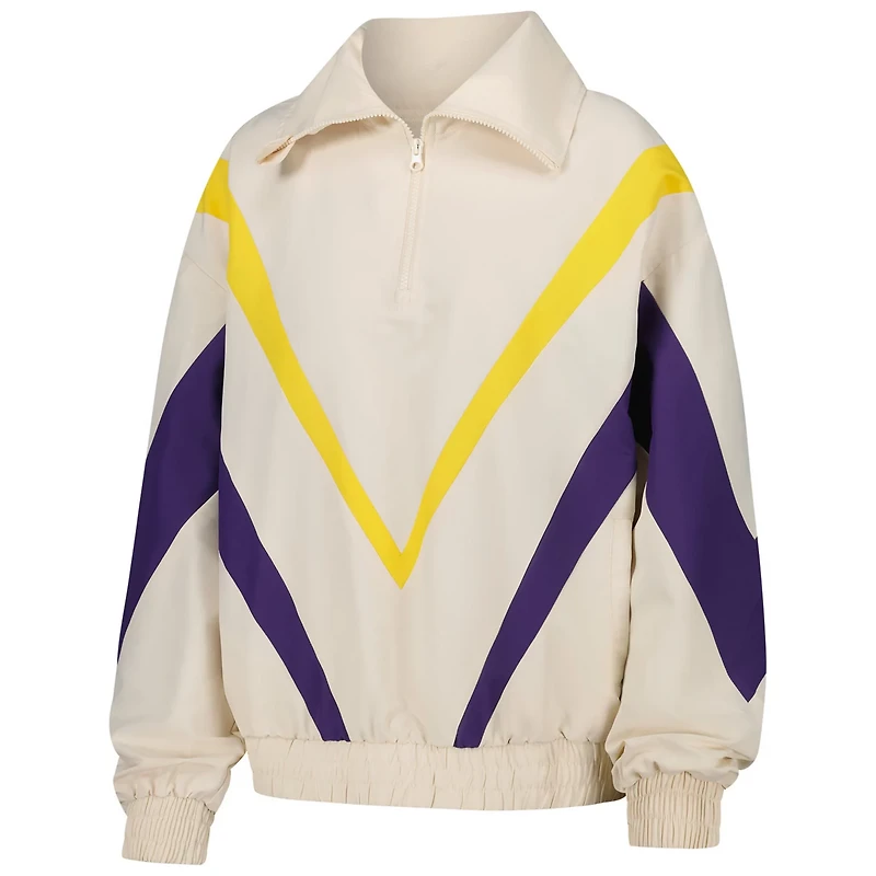 Terez Los Angeles Lakers Retro Chevron Ripstop Quarter-Zip Windbreaker Jacket