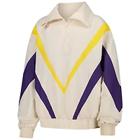Terez Los Angeles Lakers Retro Chevron Ripstop Quarter-Zip Windbreaker Jacket