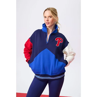 Terez Philadelphia Phillies Classic Colorblock Quarter-Zip Sweatshirt