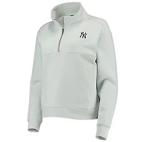 The Wild Collective Light New York Yankees Two-Hit Quarter-Zip Pullover Top