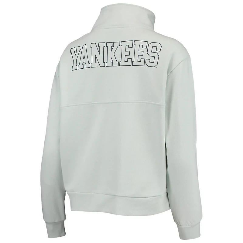 The Wild Collective Light New York Yankees Two-Hit Quarter-Zip Pullover Top