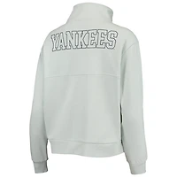 The Wild Collective Light New York Yankees Two-Hit Quarter-Zip Pullover Top