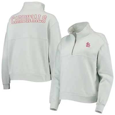 The Wild Collective Light St Louis Cardinals Two-Hit Quarter-Zip Pullover Top
