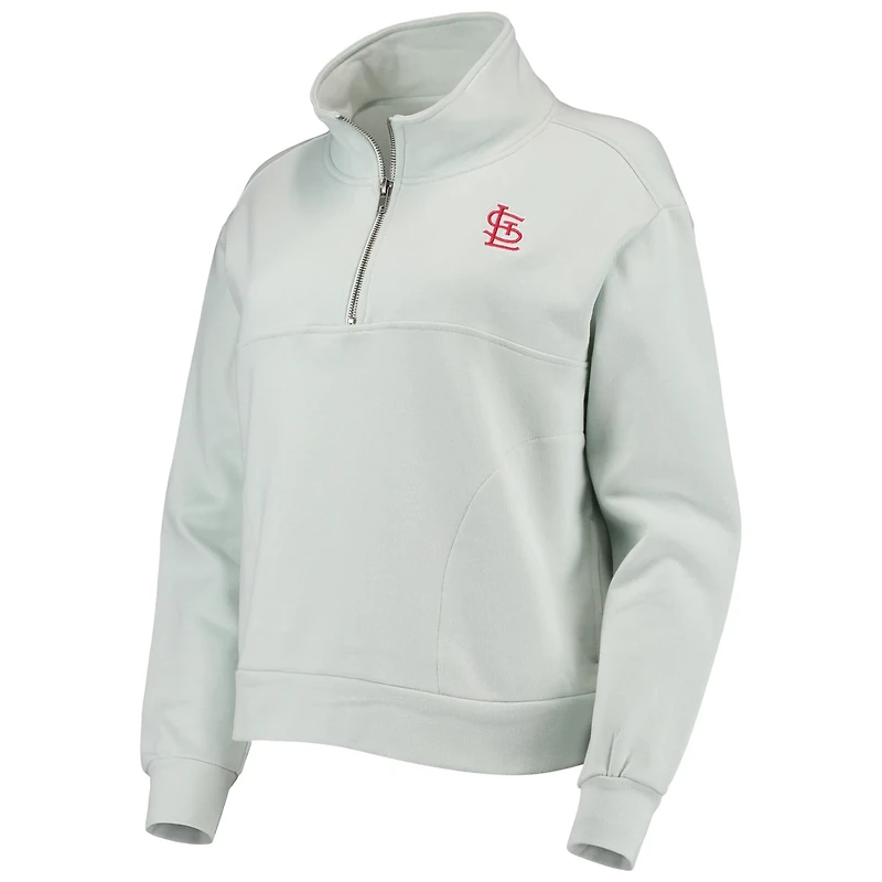 The Wild Collective Light St Louis Cardinals Two-Hit Quarter-Zip Pullover Top
