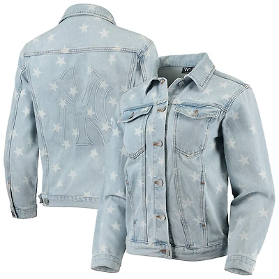 The Wild Collective New York Yankees Allover Print Button-Up Jacket