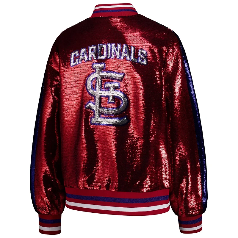 The Wild Collective St Louis Cardinals Sequin Full-Zip Bomber Jacket