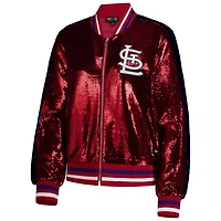 The Wild Collective St Louis Cardinals Sequin Full-Zip Bomber Jacket