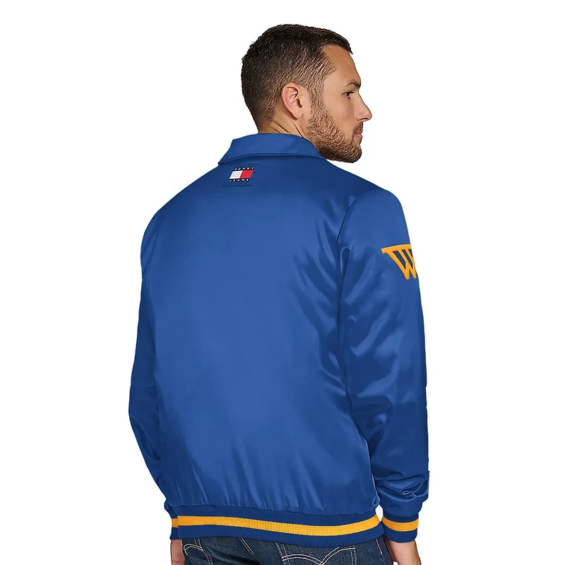Tommy Jeans Golden State Warriors Jacob Chain Stitch Applique Full-Snap Varsity Jacket