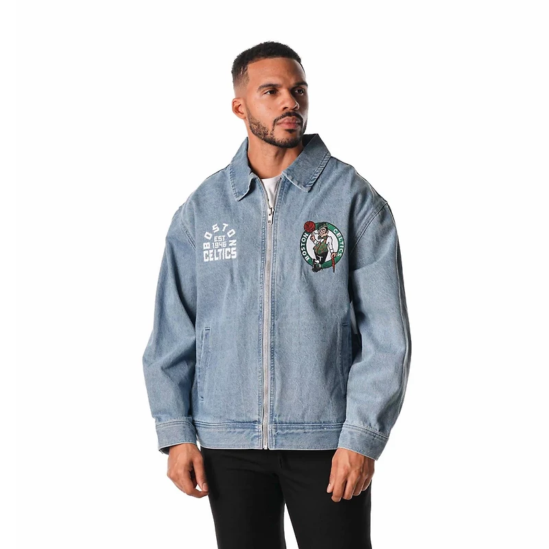 Unisex The Wild Collective Boston Celtics Coaches Full-Zip Denim Jacket