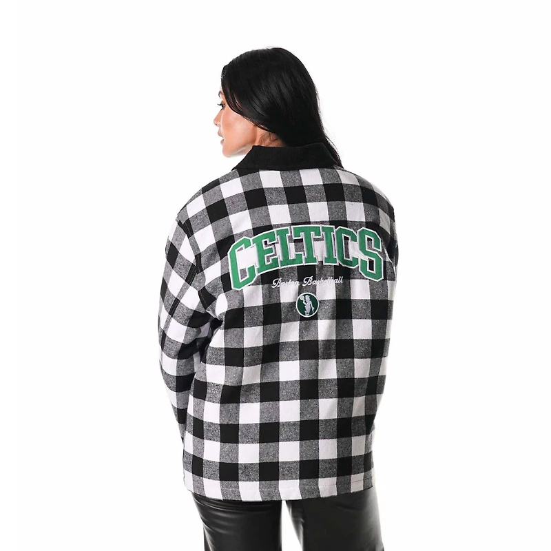 Unisex The Wild Collective Boston Celtics Flannel Full-Zip Shacket