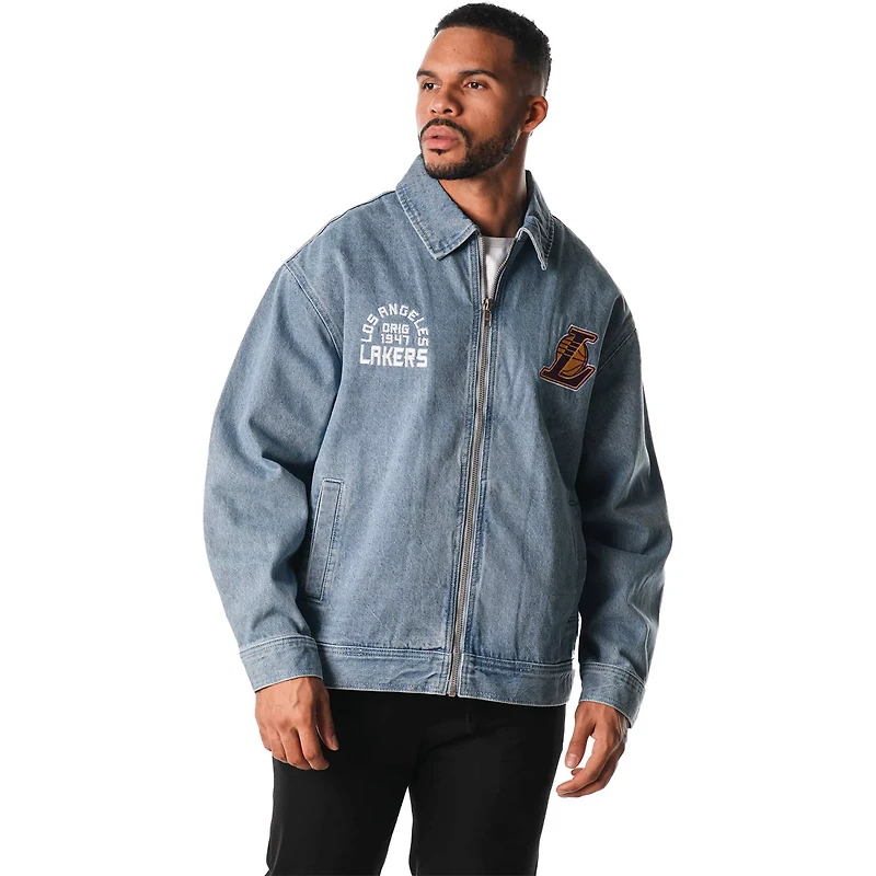 Unisex The Wild Collective Los Angeles Lakers Coaches Full-Zip Denim Jacket