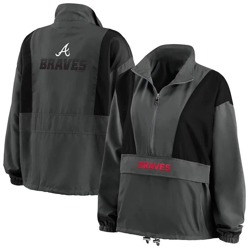 WEAR by Erin Andrews Atlanta Braves Packable Half-Zip Jacket