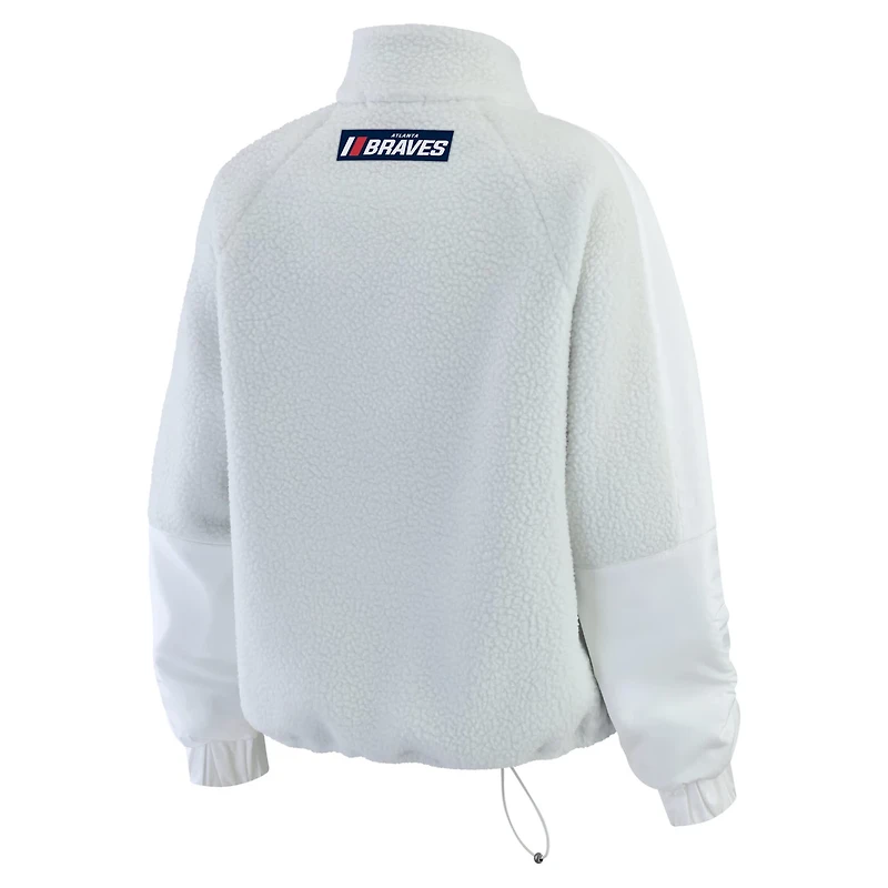 WEAR by Erin Andrews Atlanta Braves Polar Fleece Quarter-Zip Jacket