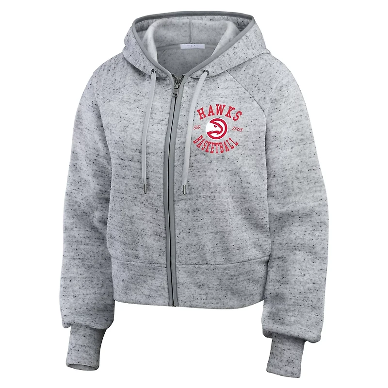 WEAR by Erin Andrews Atlanta Hawks Speckled Radiator Full-Zip Hoodie