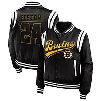 WEAR by Erin Andrews Boston Bruins Baller Full-Zip Bomber Jacket