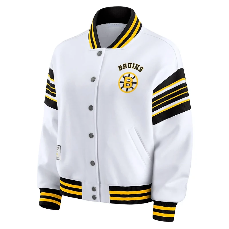 WEAR by Erin Andrews Boston Bruins Full-Snap Fleece Sweatshirt Jacket