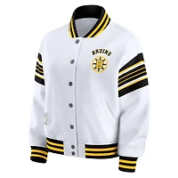 WEAR by Erin Andrews Boston Bruins Full-Snap Fleece Sweatshirt Jacket