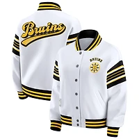 WEAR by Erin Andrews Boston Bruins Full-Snap Fleece Sweatshirt Jacket