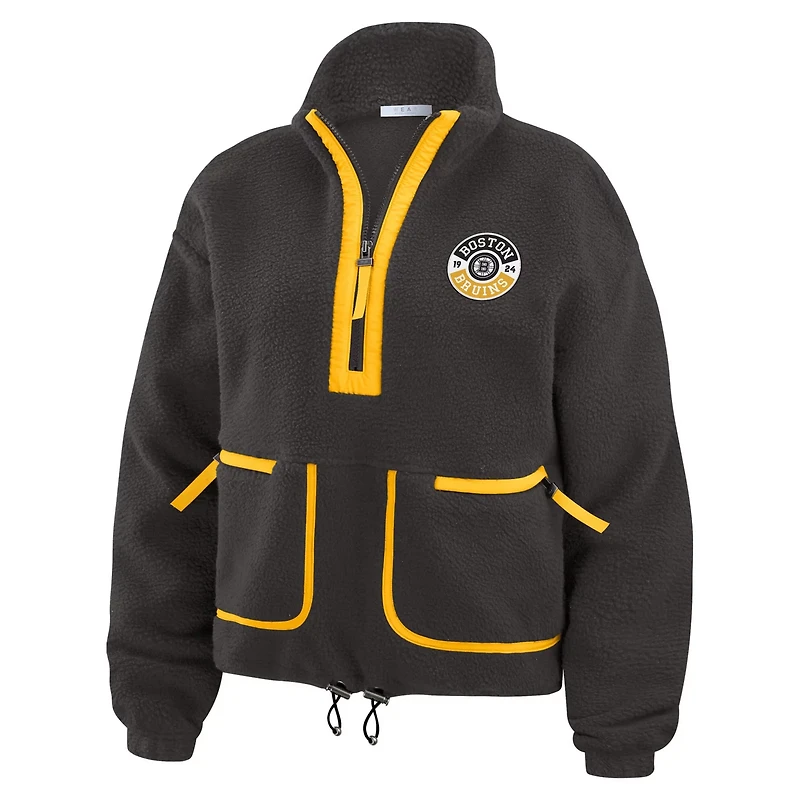 WEAR by Erin Andrews Boston Bruins Polar Fleece Half-Zip Jacket