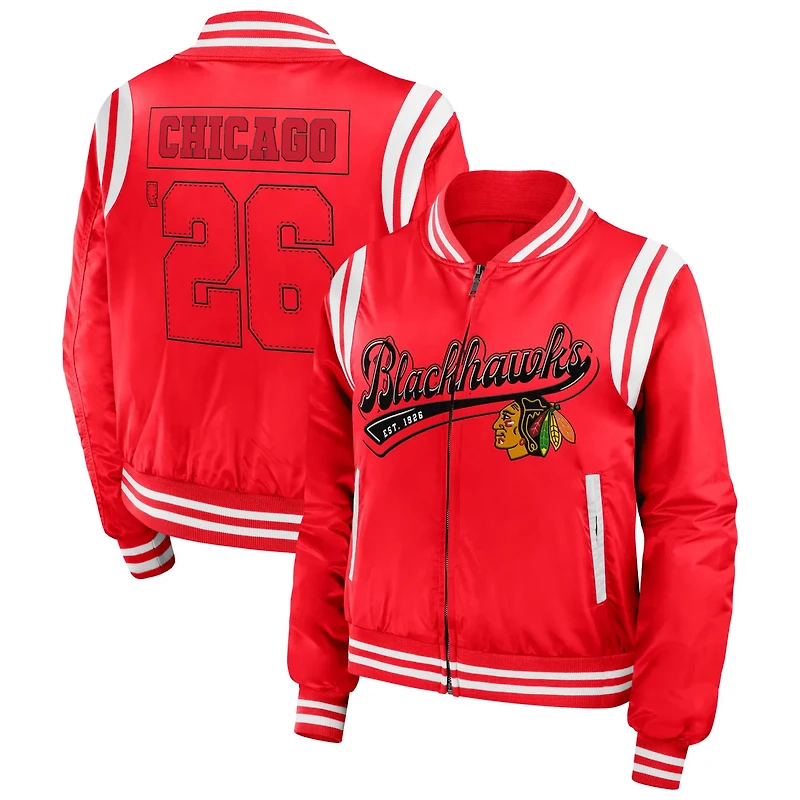 WEAR by Erin Andrews Chicago Blackhawks Baller Full-Zip Bomber Jacket