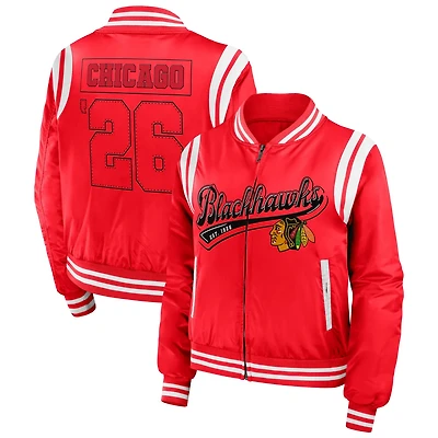 WEAR by Erin Andrews Chicago Blackhawks Baller Full-Zip Bomber Jacket