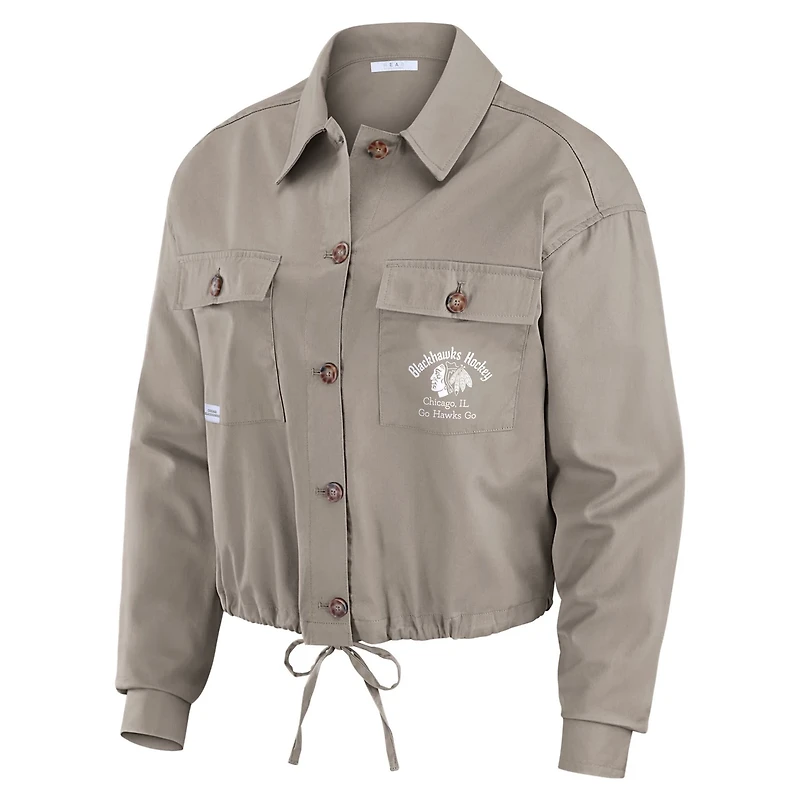 WEAR by Erin Andrews Chicago Blackhawks Cinched Button-Up Jacket