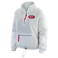 WEAR by Erin Andrews Cincinnati Reds Polar Fleece Quarter-Zip Jacket