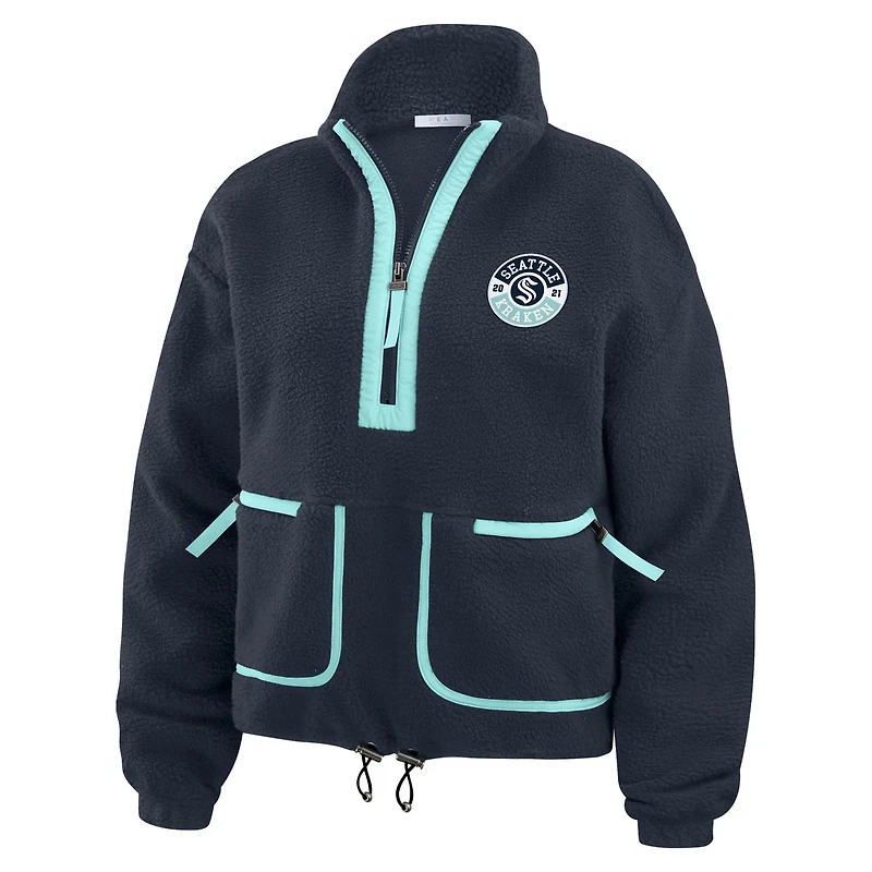 WEAR by Erin Andrews Deep Sea Seattle Kraken Polar Fleece Half-Zip Jacket