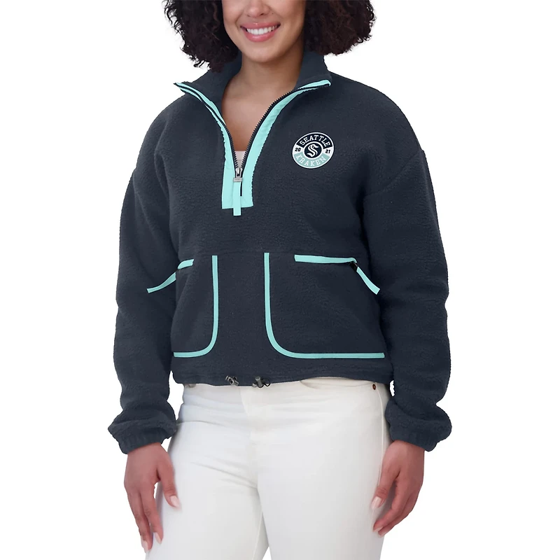 WEAR by Erin Andrews Deep Sea Seattle Kraken Polar Fleece Half-Zip Jacket