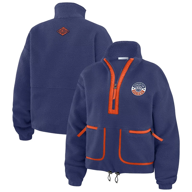 WEAR by Erin Andrews Edmonton Oilers Polar Fleece Half-Zip Jacket