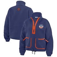 WEAR by Erin Andrews Edmonton Oilers Polar Fleece Half-Zip Jacket