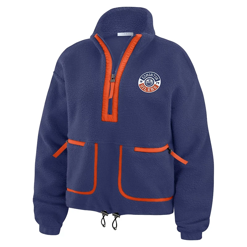 WEAR by Erin Andrews Edmonton Oilers Polar Fleece Half-Zip Jacket