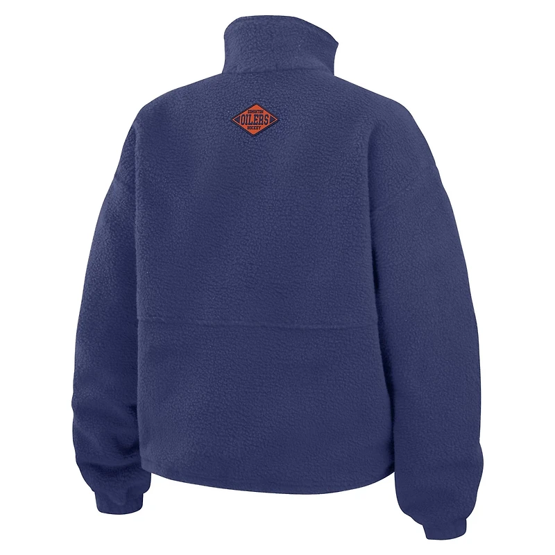 WEAR by Erin Andrews Edmonton Oilers Polar Fleece Half-Zip Jacket