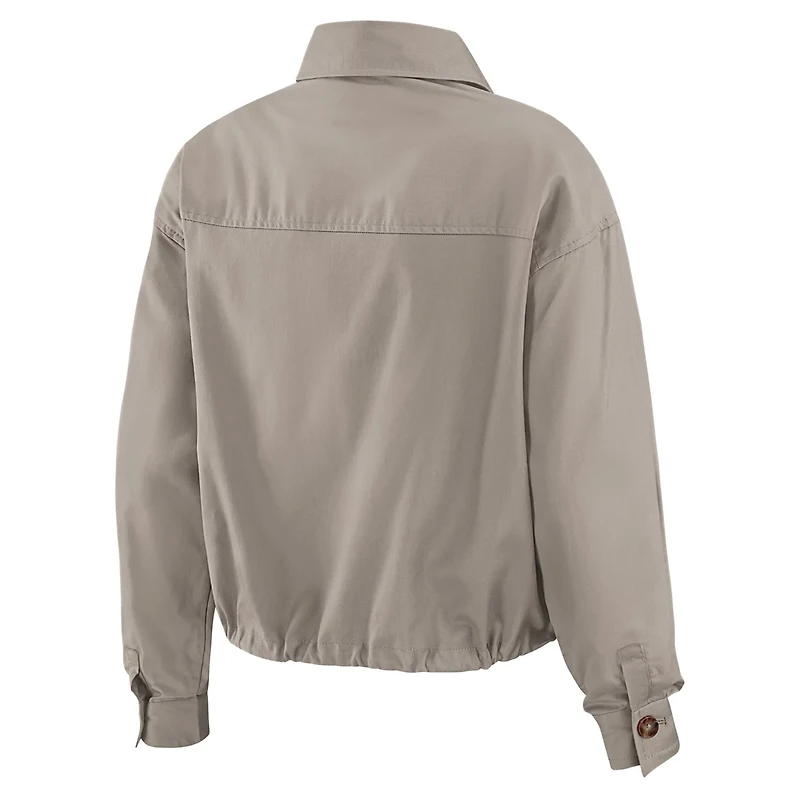 WEAR by Erin Andrews Gray New Jersey Devils Cinched Button-Up Jacket