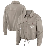 WEAR by Erin Andrews Gray New York Rangers Cinched Button-Up Jacket