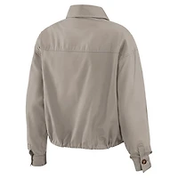 WEAR by Erin Andrews Gray New York Rangers Cinched Button-Up Jacket