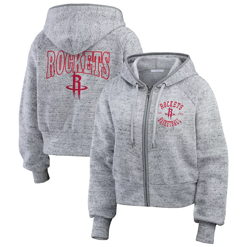 WEAR by Erin Andrews Houston Rockets Speckled Radiator Full-Zip Hoodie