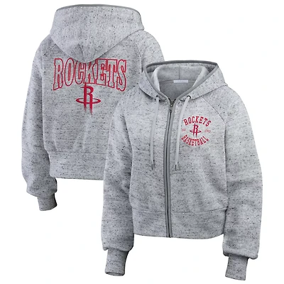 WEAR by Erin Andrews Houston Rockets Speckled Radiator Full-Zip Hoodie
