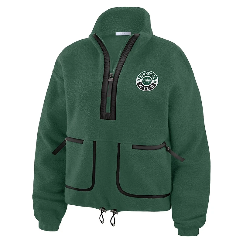 WEAR by Erin Andrews Minnesota Wild Polar Fleece Half-Zip Jacket