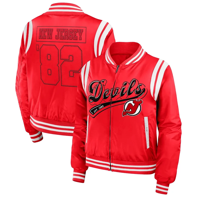 WEAR by Erin Andrews New Jersey Devils Baller Full-Zip Bomber Jacket