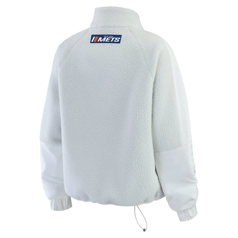 WEAR by Erin Andrews New York Mets Polar Fleece Quarter-Zip Jacket