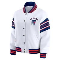 WEAR by Erin Andrews New York Rangers Full-Snap Fleece Sweatshirt Jacket