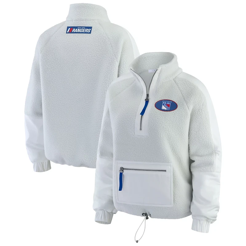 WEAR by Erin Andrews New York Rangers Polar Fleece Quarter-Zip Jacket