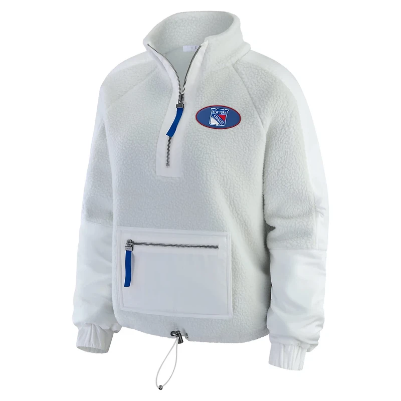 WEAR by Erin Andrews New York Rangers Polar Fleece Quarter-Zip Jacket