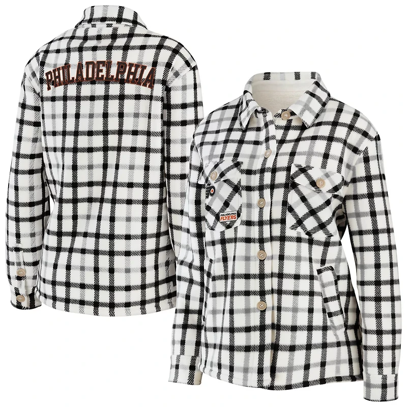 WEAR by Erin Andrews Philadelphia Flyers Plaid Button-Up Shirt Jacket