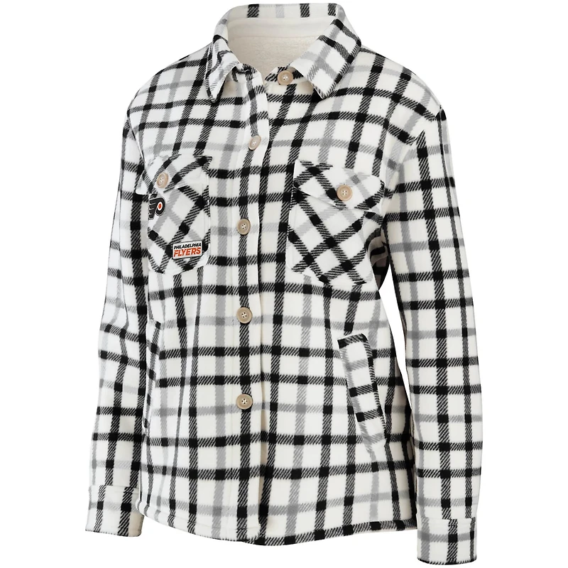 WEAR by Erin Andrews Philadelphia Flyers Plaid Button-Up Shirt Jacket