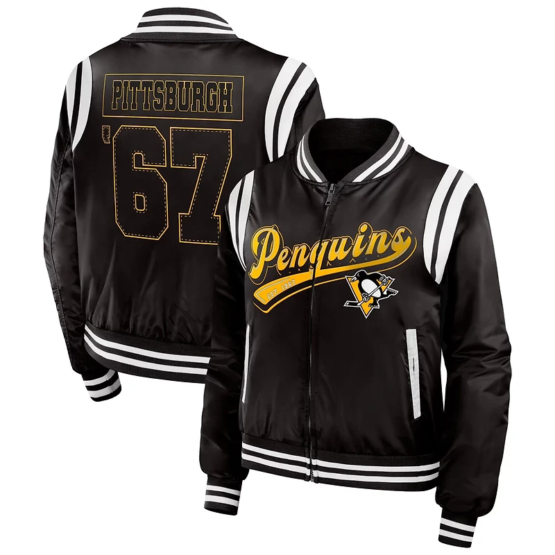 WEAR by Erin Andrews Pittsburgh Penguins Baller Full-Zip Bomber Jacket