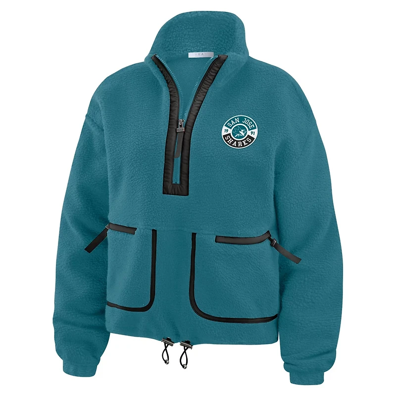 WEAR by Erin Andrews San Jose Sharks Polar Fleece Half-Zip Jacket